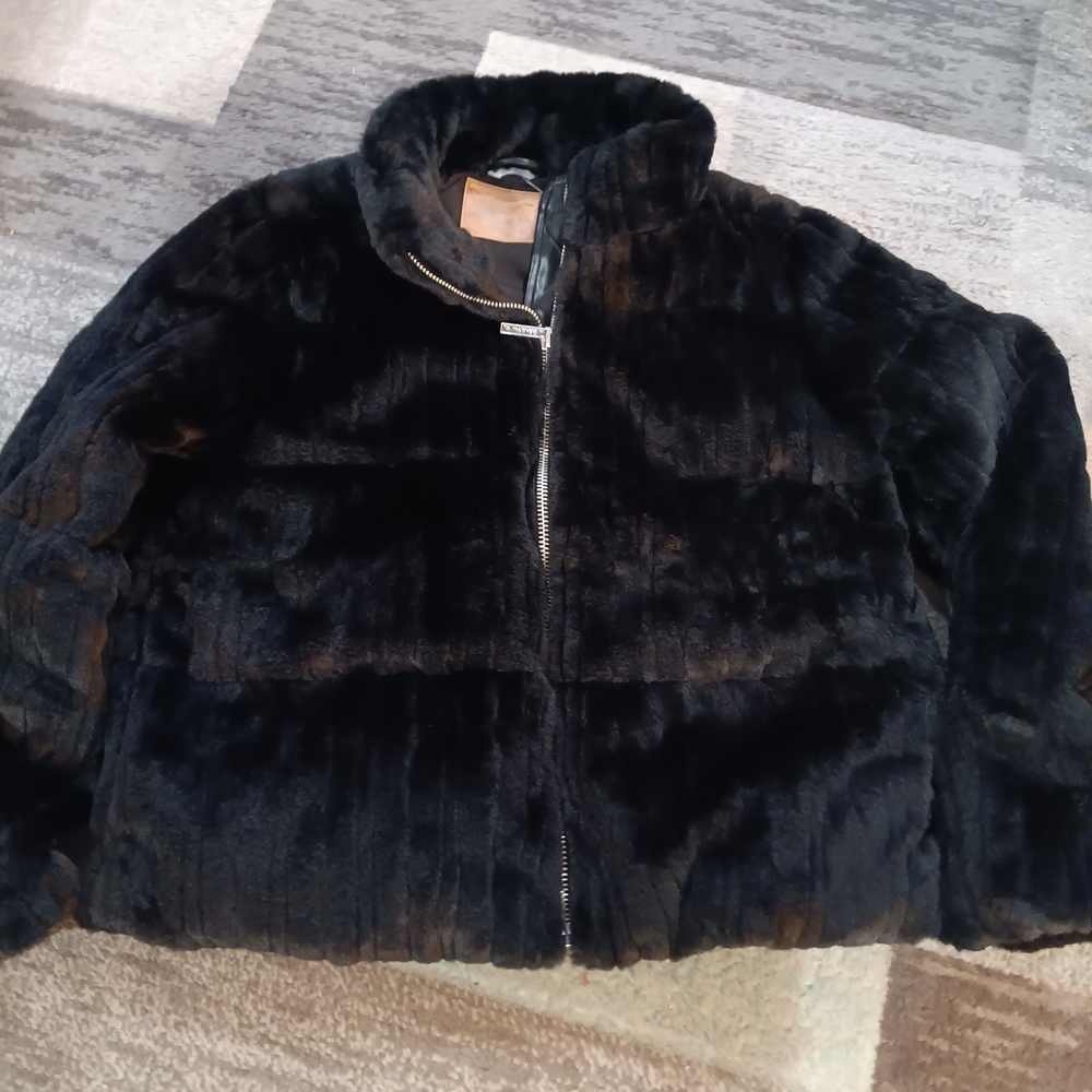 BearPaw Black Faux Fur Jacket
